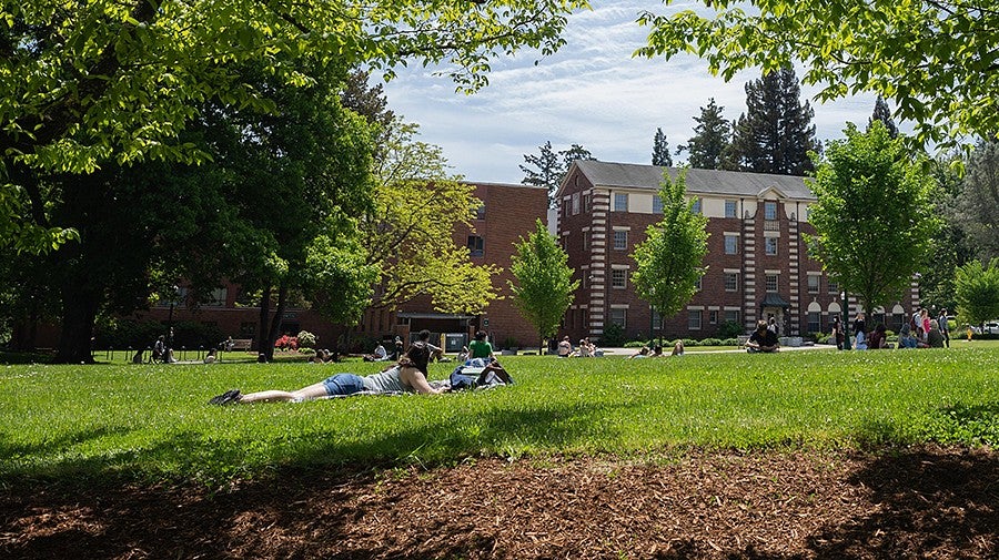 students on campus